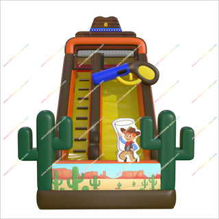 Cowboy Theme Party Inflatable Large Slide Wild West Fun Bouncer Playground Blow Up Slides For Rent Near Me