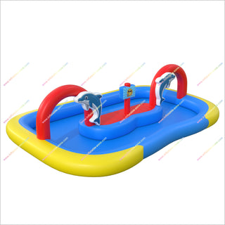Backyard Sun Inflatable Dolphin Lazy River Pool Inflatable Water Park Rental Swimming Pool With A Lazy River