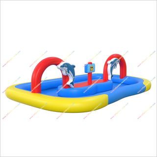 Backyard Sun Inflatable Dolphin Lazy River Pool Inflatable Water Park Rental Swimming Pool With A Lazy River