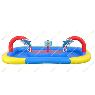 Backyard Sun Inflatable Dolphin Lazy River Pool Inflatable Water Park Rental Swimming Pool With A Lazy River