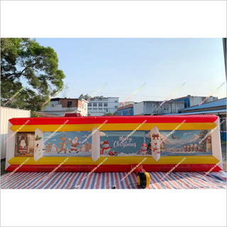 Merry Christmas Snowmen Inflatable Maze Near Me Obstacle Course Games Laser Tag Inflatable Maze For Sale