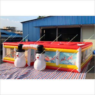 Merry Christmas Snowmen Inflatable Maze Near Me Obstacle Course Games Laser Tag Inflatable Maze For Sale
