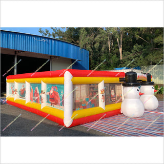 Merry Christmas Snowmen Inflatable Maze Near Me Obstacle Course Games Laser Tag Inflatable Maze For Sale