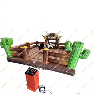 Commercial Inflatable Mechanical Rodeo Bull Playground Outdoor Equipment Inflatable Rodeo Bull Bouncy Castle For Sale