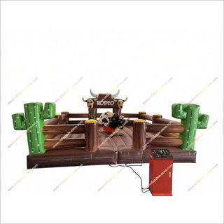 Commercial Inflatable Mechanical Rodeo Bull Playground Outdoor Equipment Inflatable Rodeo Bull Bouncy Castle For Sale