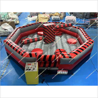 Big Party Games Inflatable Wipeout Course Eliminator Machine Red-And-Black Inflatable Meltdown For Sale