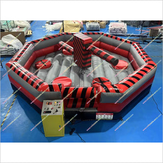 Big Party Games Inflatable Wipeout Course Eliminator Machine Red-And-Black Inflatable Meltdown For Sale