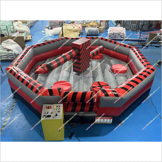Big Party Games Inflatable Wipeout Course Eliminator Machine Red-And-Black Inflatable Meltdown For Sale