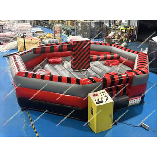 Big Party Games Inflatable Wipeout Course Eliminator Machine Red-And-Black Inflatable Meltdown For Sale
