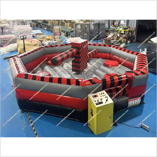 Big Party Games Inflatable Wipeout Course Eliminator Machine Red-And-Black Inflatable Meltdown For Sale