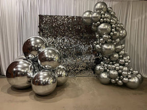 Sliver Reflective Inflatable Mirror Ball Party Decorations Commercial Large Disco Ball Balloon