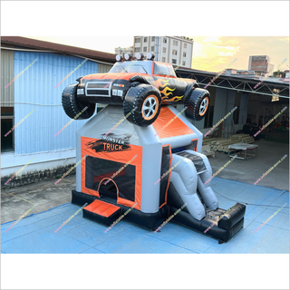 Inflatable Racing Car Bouncy Castle Slide Combo Playground Inflatable Monster Truck Bounce House For Sale