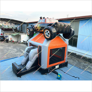 Inflatable Racing Car Bouncy Castle Slide Combo Playground Inflatable Monster Truck Bounce House For Sale