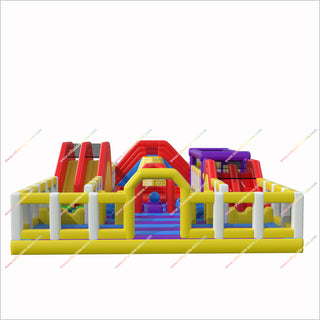 Large Amusement Parks Near Me Inflatable Obstacle Course Bouncy Slides Funcity Adventure Park For Play