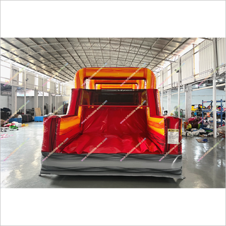 Fun Interactive Game Large Inflatable Assault Course Yellow And Red Marble Inflatable Obstacle Course To Rent