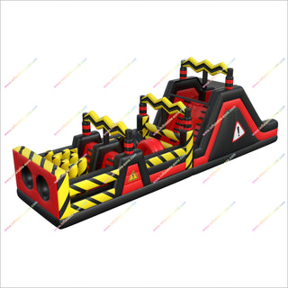 Industrial-Themed Inflatable Obstacle Course Climbing Walls Tunnels Barriers Assault Course Slides