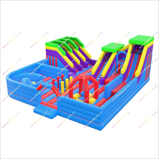 Fun City Amusement Park Inflatable Obstacle Course To Buy Assault Course Bouncy Castle Near Me Inflatable Playground Rentals