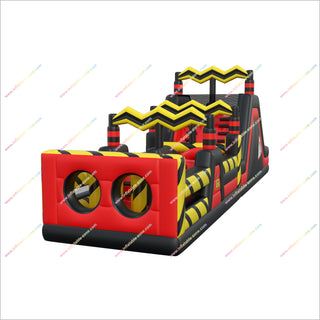 Industrial-Themed Inflatable Obstacle Course Climbing Walls Tunnels Barriers Assault Course Slides