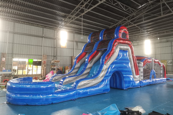 Indoor Slip And Slide Obstacle Course For Adults Swimming Pool Inflatable Assault Course