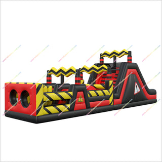 Industrial-Themed Inflatable Obstacle Course Climbing Walls Tunnels Barriers Assault Course Slides