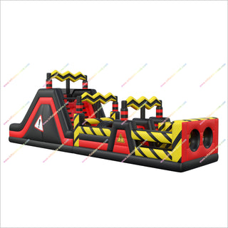 Industrial-Themed Inflatable Obstacle Course Climbing Walls Tunnels Barriers Assault Course Slides