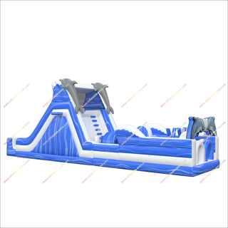 Dolphin Party Theme Inflatable Obstacle Course Events Bouncy Castle Climbing Wall Inflatable Assault Course Parties