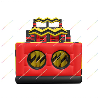 Industrial-Themed Inflatable Obstacle Course Climbing Walls Tunnels Barriers Assault Course Slides