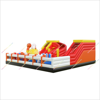 Large Outdoor Playground Equipment Inflatable Obstacle Courses Multiple Slides Inflatable Fun Park Near Me