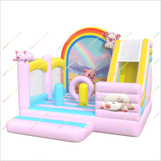 Inflatable Pig Bouncy Castle And Slide Inflatable Play Zone Bounce House Combo Rentals Near Me