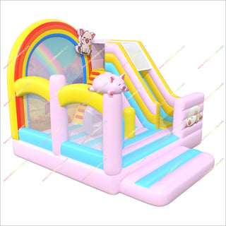 Inflatable Pig Bouncy Castle And Slide Inflatable Play Zone Bounce House Combo Rentals Near Me