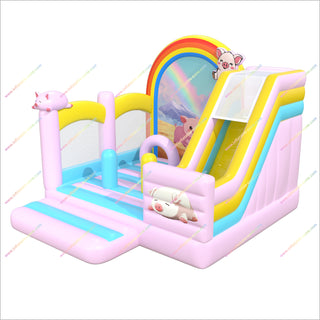 Inflatable Pig Bouncy Castle And Slide Inflatable Play Zone Bounce House Combo Rentals Near Me