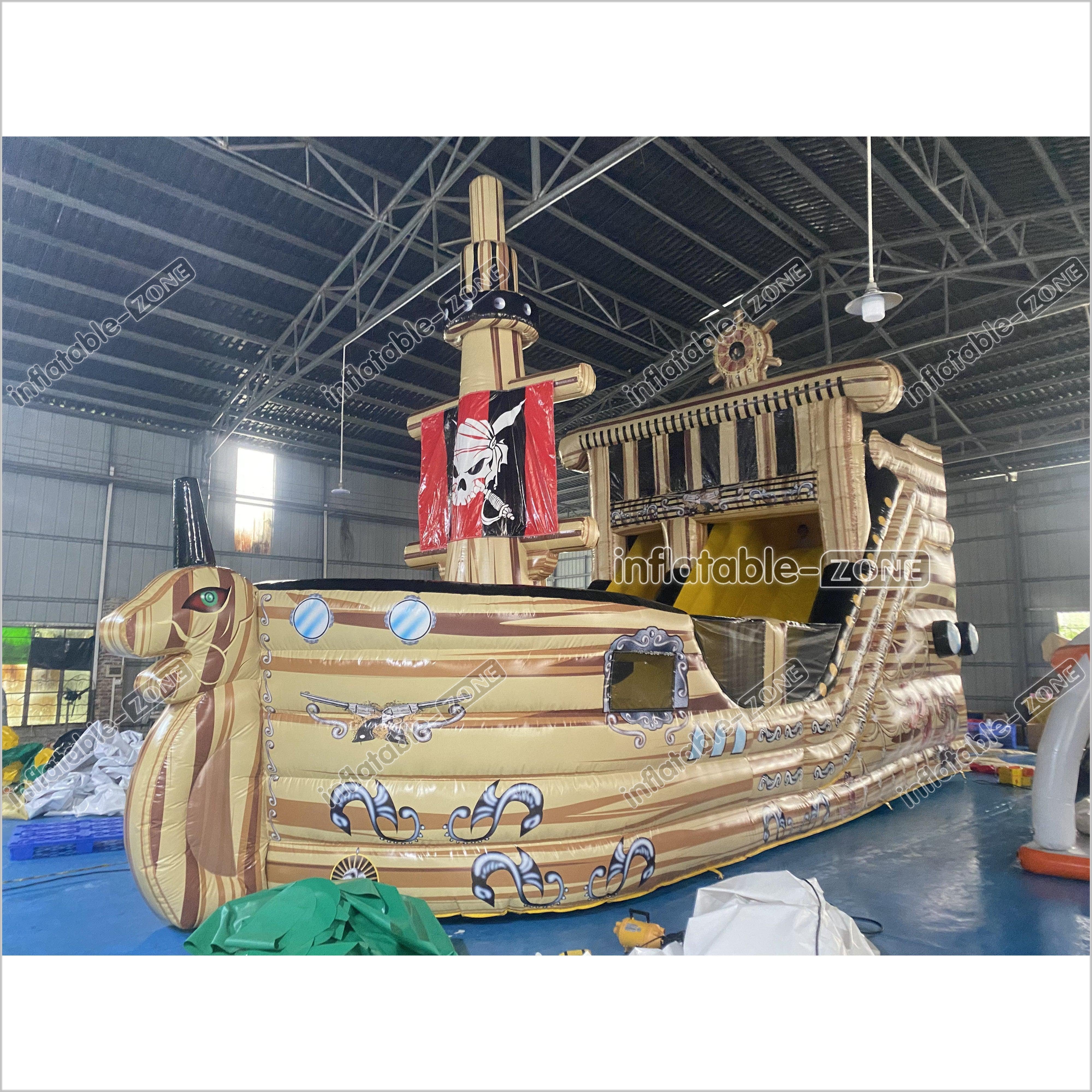 Large Commercial Inflatable Pirate Ship Slide Jumping Castle Bouncy Dr ...