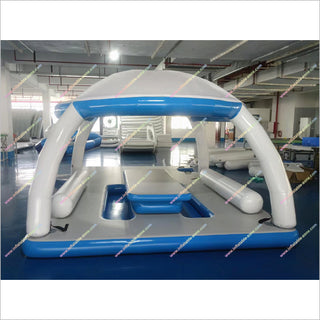 Inflatable Platform Tent Floating Island Dock Aqua Leisure Supersized Floating Party Platform