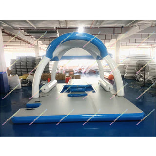 Inflatable Platform Tent Floating Island Dock Aqua Leisure Supersized Floating Party Platform