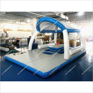 Inflatable Platform Tent Floating Island Dock Aqua Leisure Supersized Floating Party Platform