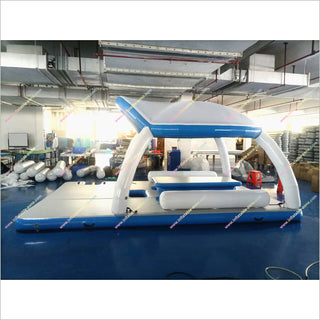 Inflatable Platform Tent Floating Island Dock Aqua Leisure Supersized Floating Party Platform