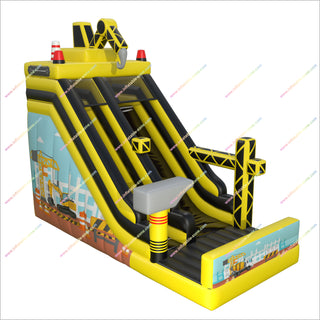 Construction-Themed Inflatable Play Slide Adventure Park Equipment Adult Bouncy Castle Slide Bounce Inflatables For Sale