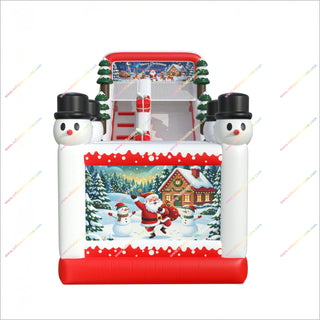 Snowman Themed Christmas Tree Inflatable Playground Slide Best Party Bounce House Slide Commercial Inflatables