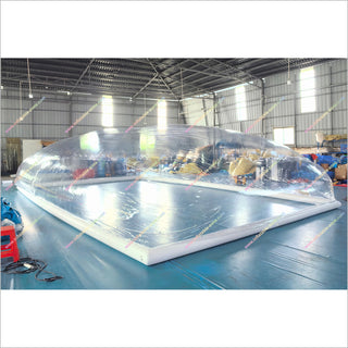 Inflatable Pool Cover Rectangle Above Ground Pool Cover Inflatable Transparent Bubble Tent Swimming Pool Dome Cover