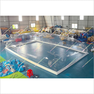 Inflatable Pool Cover Rectangle Above Ground Pool Cover Inflatable Transparent Bubble Tent Swimming Pool Dome Cover