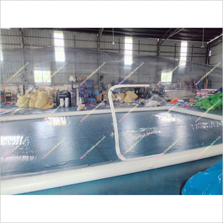 Inflatable Pool Cover Rectangle Above Ground Pool Cover Inflatable Transparent Bubble Tent Swimming Pool Dome Cover