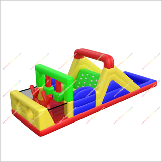Outdoor Water Assault Course Bounce House Amusement Park Inflatable Pool Obstacle Course For Sale