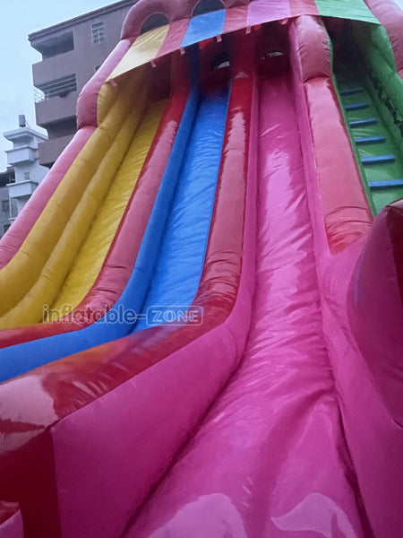 Large Outdoor Water Slide Jumping Castle Inflatable Pool Obstacle Water Slides For Kids