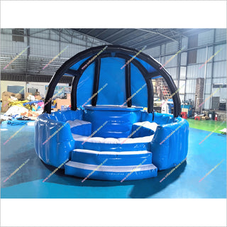 Commercial Luxury Inflatable Pool With Fridge Canopy Seats Blow Up Swimming Pool Bar Water Activity For Backyard