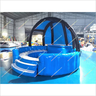Commercial Luxury Inflatable Pool With Fridge Canopy Seats Blow Up Swimming Pool Bar Water Activity For Backyard