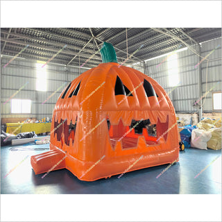 Inflatable Pumpkin Halloween Orange Bounce House Jack O Lantern Jumper Cheap Bouncy Castle Hire Near Me