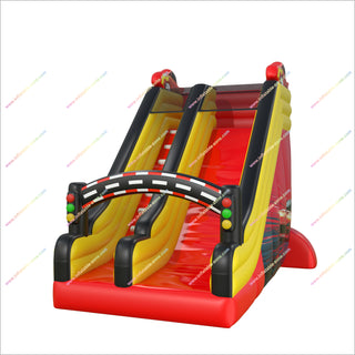 Inflatable Racing Slide Activity Play Center Cars Party Traffic Light Arch Small Inflatable Slide For Pool