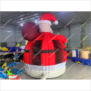 Mega Christmas Inflatable Santa Claus Bounce House Commercial Holiday Decorations Bouncy Castle Rental For Adults