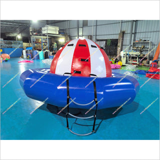 Best Water Toys Rotating Spinner Inflatable Saturn Rocker Water Disco UFO Floating Towable Boat