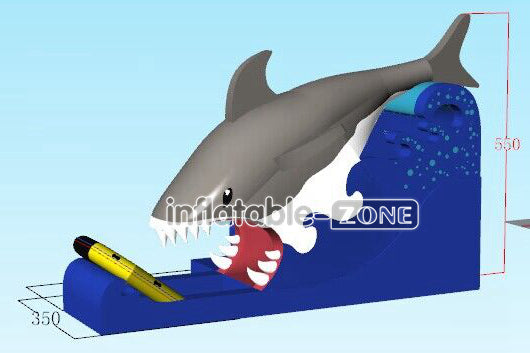 Inflatable-Zone Design Inflatable Shark Slide Large Outdoor Water Slide With Splash Pool